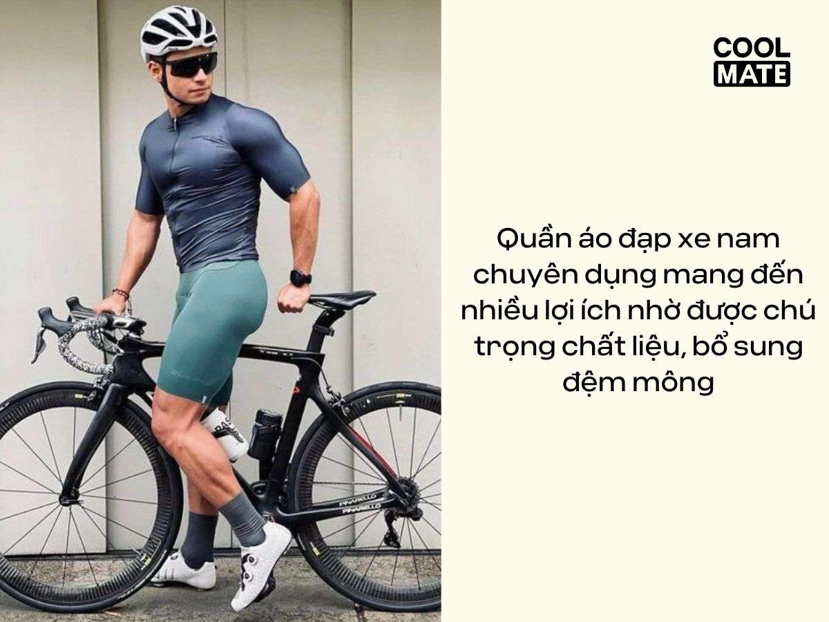 Quần áo đạp xe nam chuyên dụng mang đến nhiều lợi ích nhờ được chú trọng chất liệu, bổ sung đệm mông