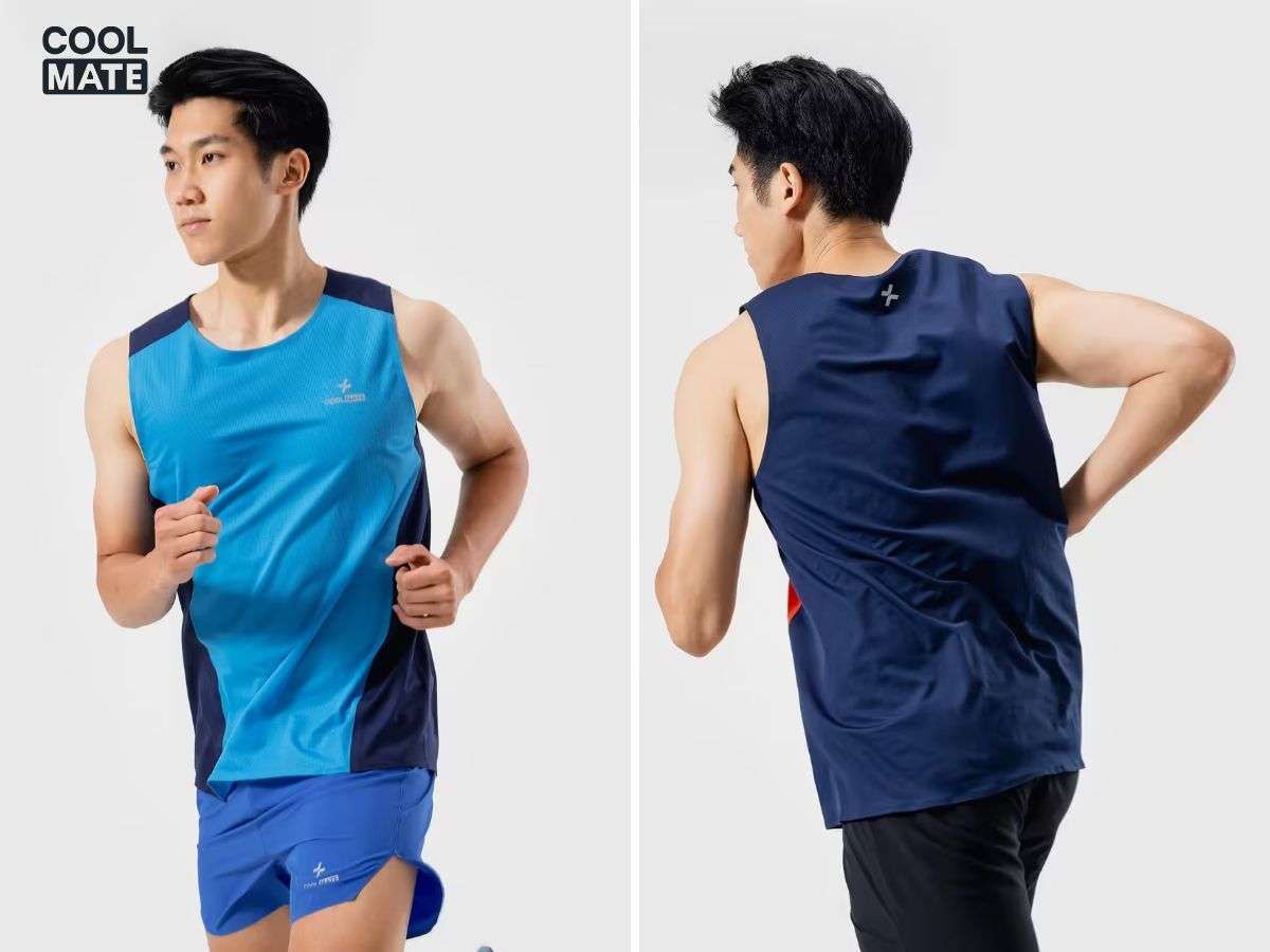 Áo Singlet chạy bộ không đường may CoolFast