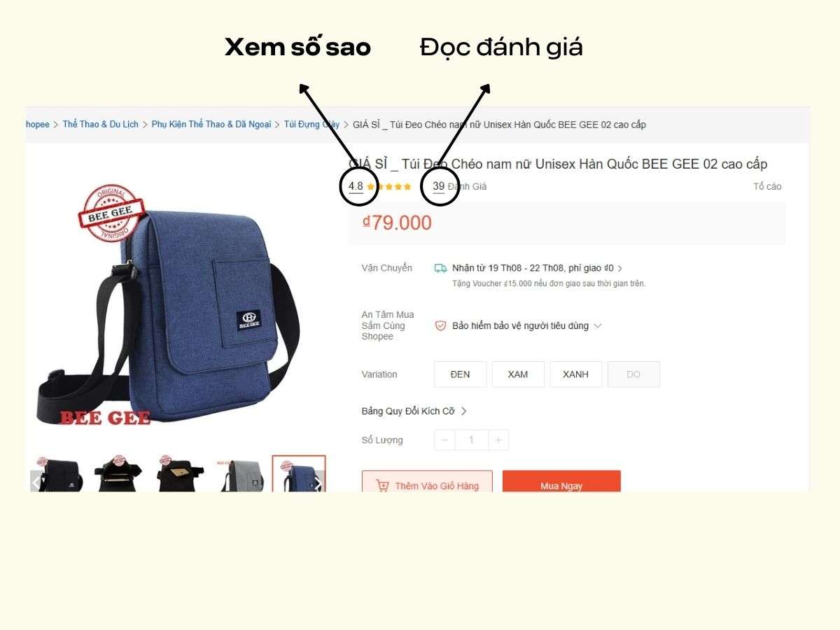 Nhớ xem đánh giá của khách hàng về sản phẩm bạn dự định mua