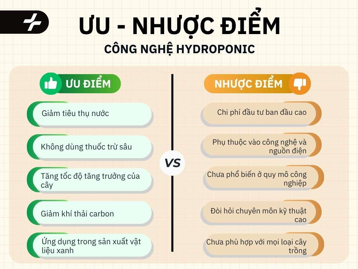 Ưu nhược điểm công nghệ Hydroponic