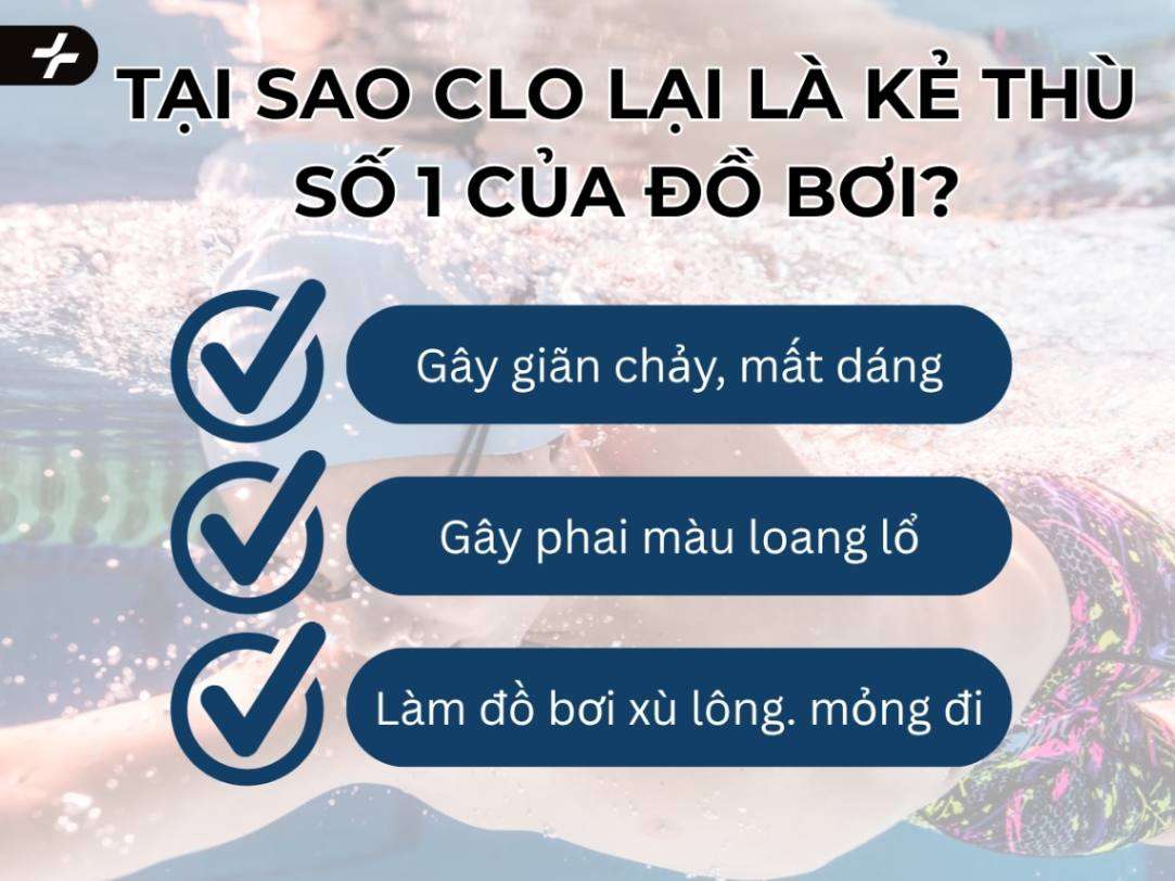 tác hại của clo đối với đồ bơi