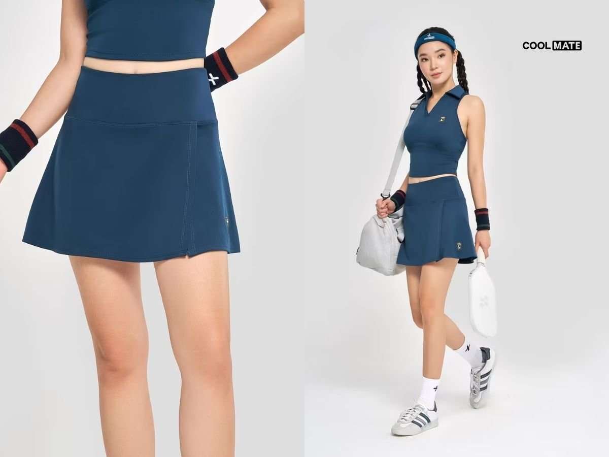 Váy thun knit Pickleball Smash Shot hai lớp, thoáng khí