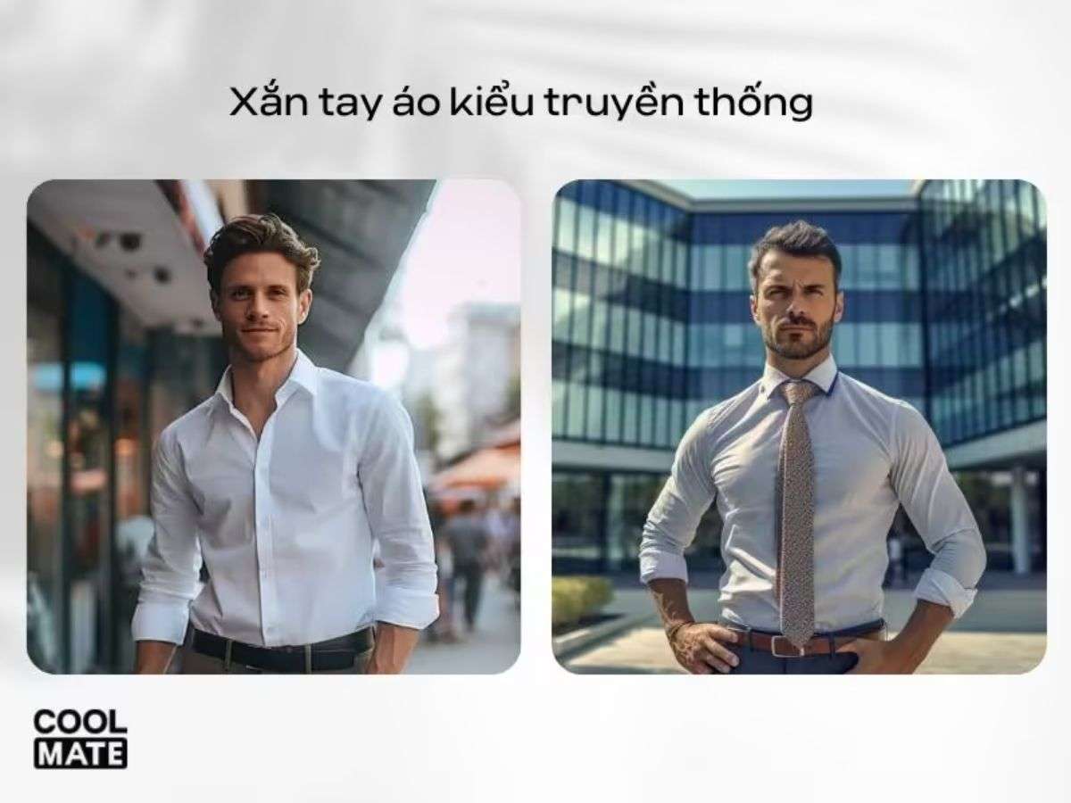 Xắn tay áo sơ mi kiểu truyền thống