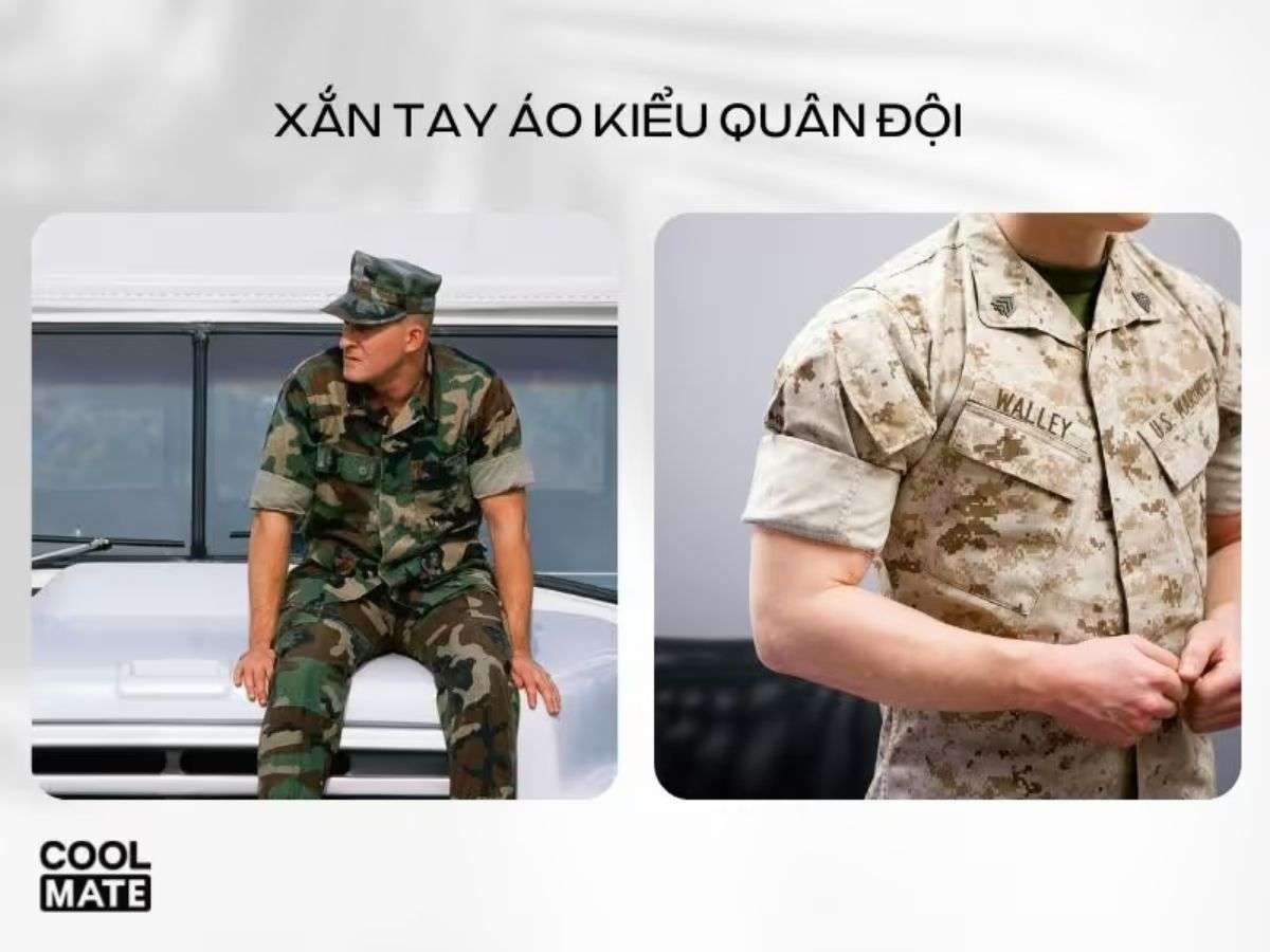 Xắn tay áo sơ mi nam theo kiểu quân đội 