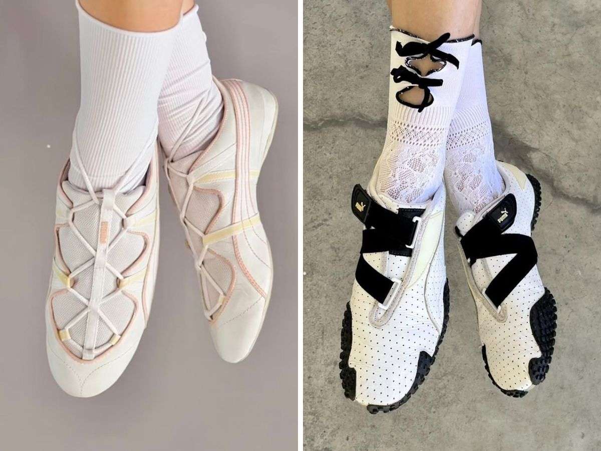 Ballet trainer là mẫu giày kết hợp giữa giày ba lê và sneaker
