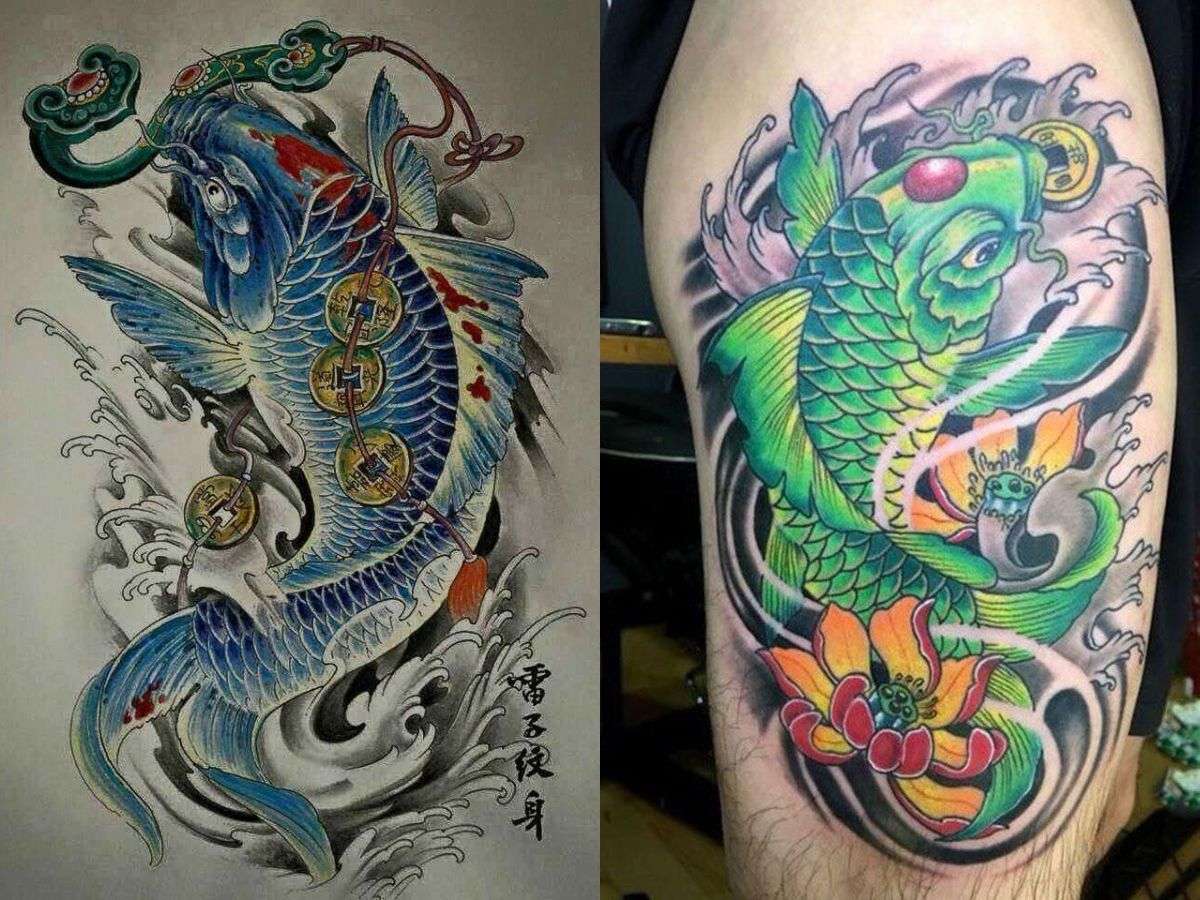 Hình xăm cá chép ngậm ngọc