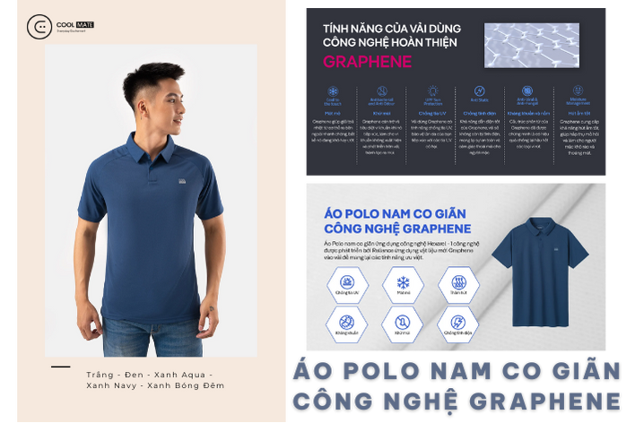 Thiết kế áo polo nam co giãn công nghệ Graphene