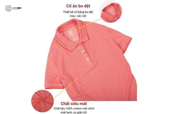 Áo polo nam màu hồng LE.Concept