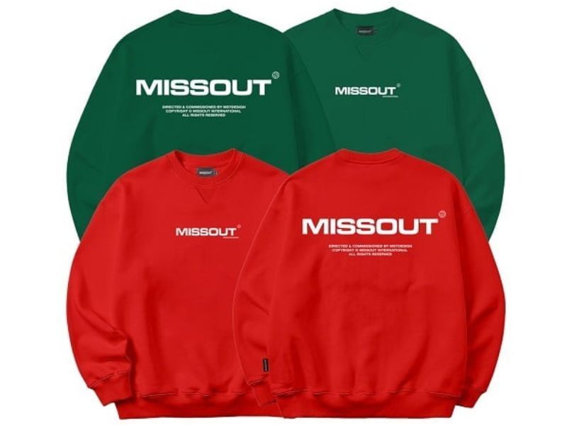 Áo sweater đỏ local brand Missout