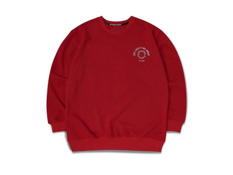 Áo sweater local brand màu đỏ TSUN