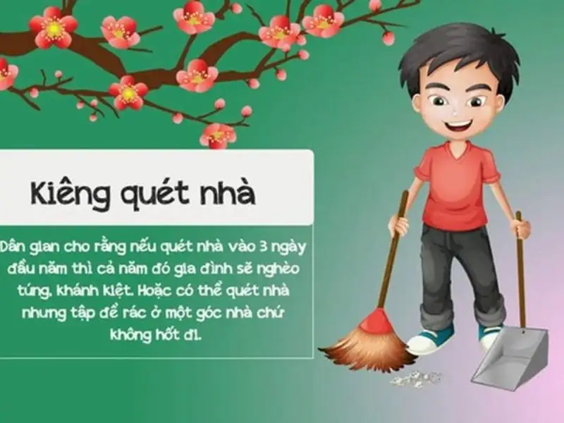 Kiêng quét nhà, đổ rác ngày đầu năm