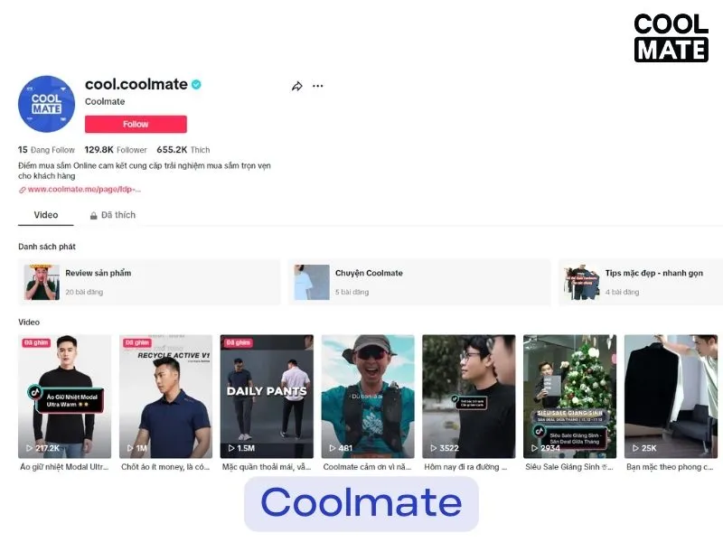 Mua áo khoác phao Coolmate độc quyền tại Tiktok shop