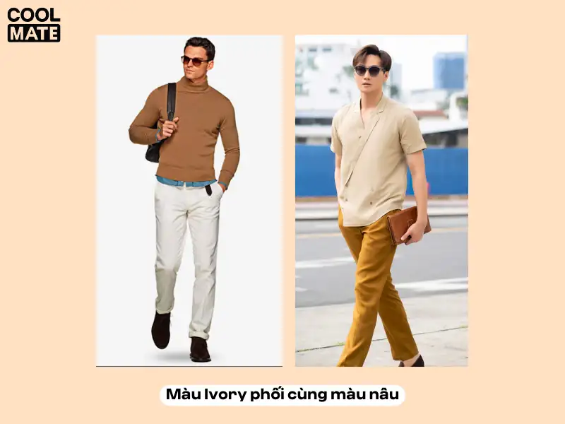 Màu Ivory phối cùng màu nâu