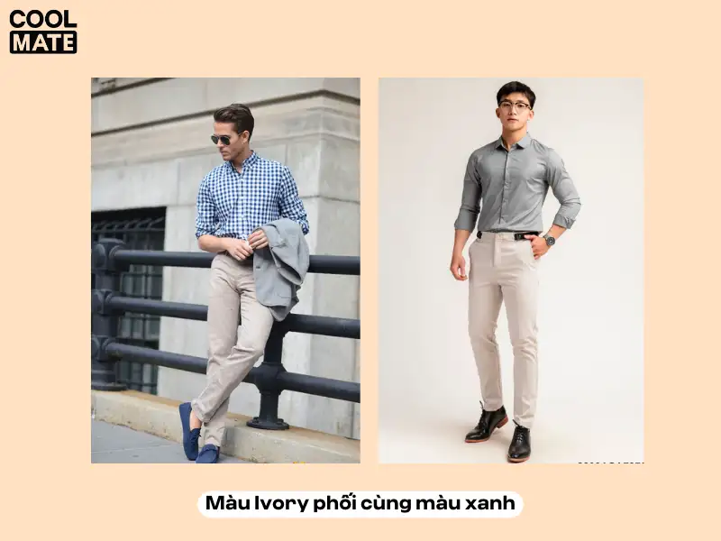 Màu Ivory phối cùng màu xanh