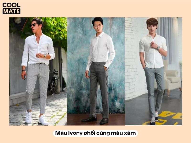 Màu Ivory phối cùng màu xám