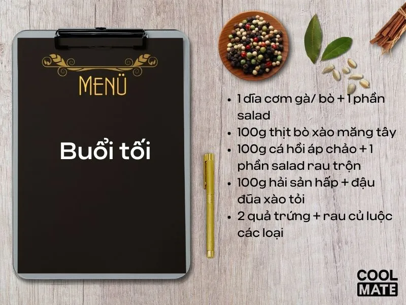 Gợi ý thực đơn buổi tối