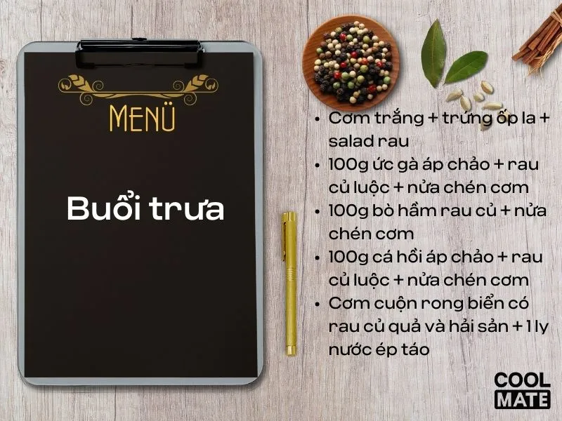 Gợi ý menu buổi trưa