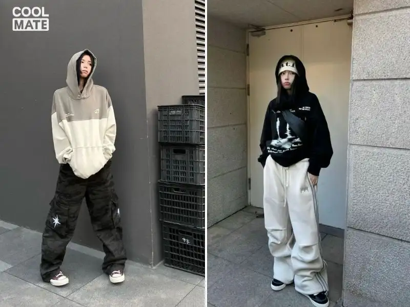 Phối đồ cá tính với hoodie nữ form rộng