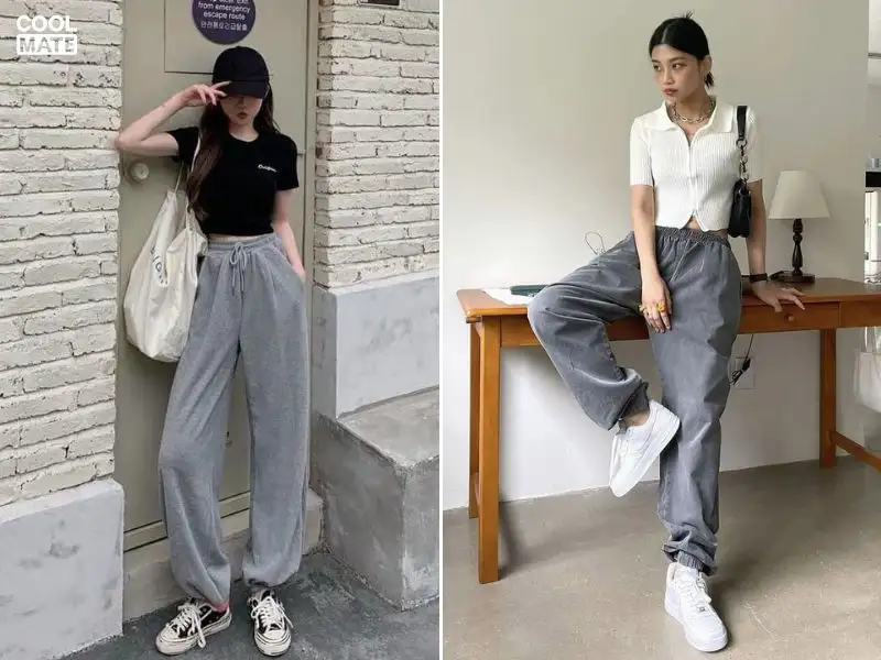 Phối đồ với quần thể thao jogger và áo croptop 