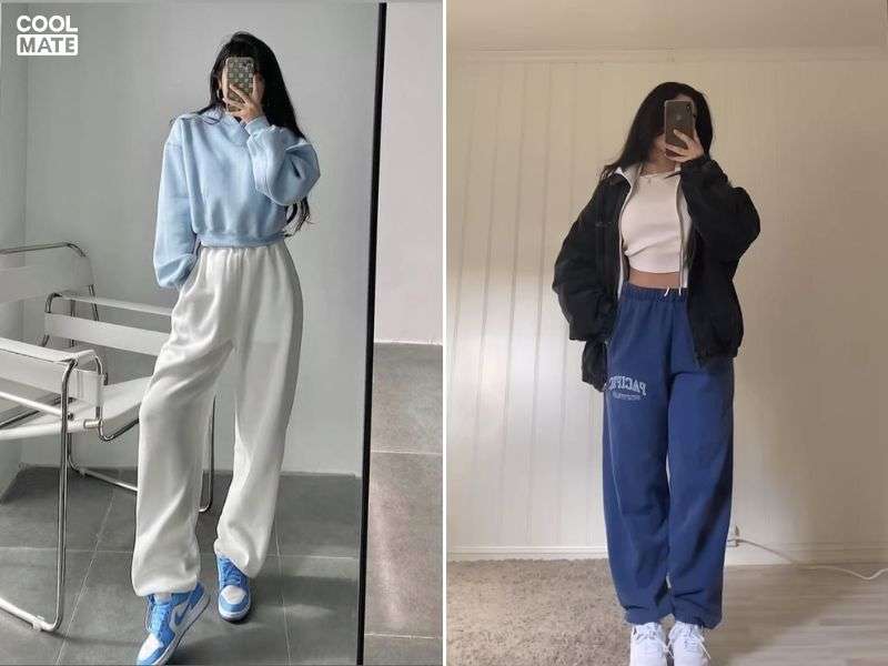 Phối đồ với quần thể thao jogger và áo hoodie oversize