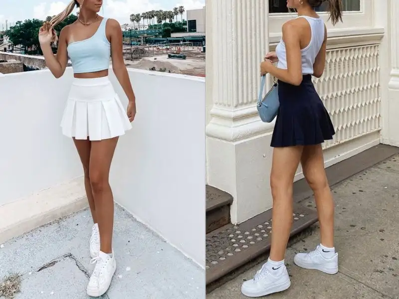 Giày thể thao trắng là lựa chọn tiêu biểu của Tennis Core