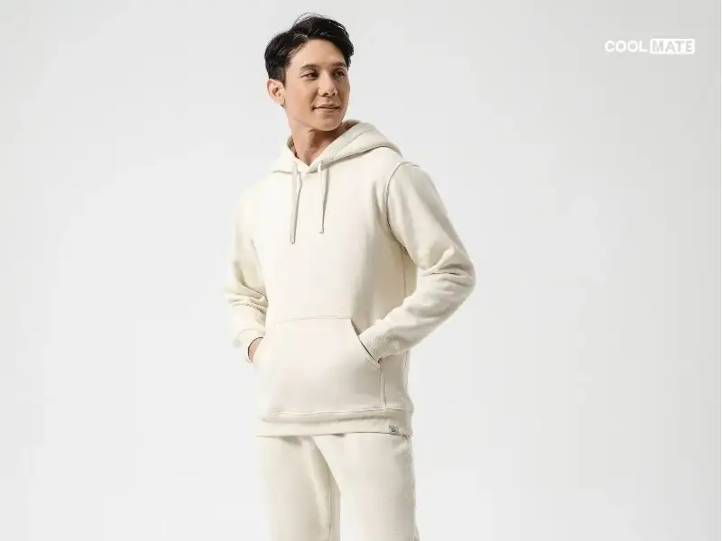 Áo hoodie basic mang kiểu dáng rộng rãi, thoải mái