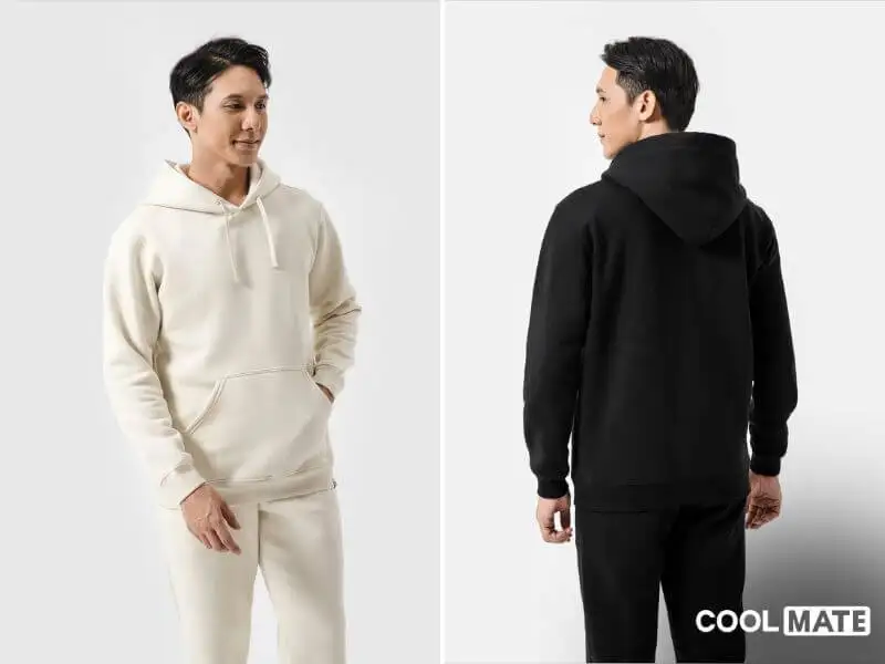 Áo Hoodie màu be và màu xám đến từ Coolmate