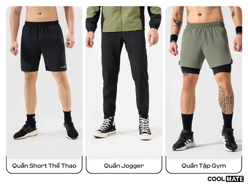Các loại quần thể thao phổ biến tại Coolmate