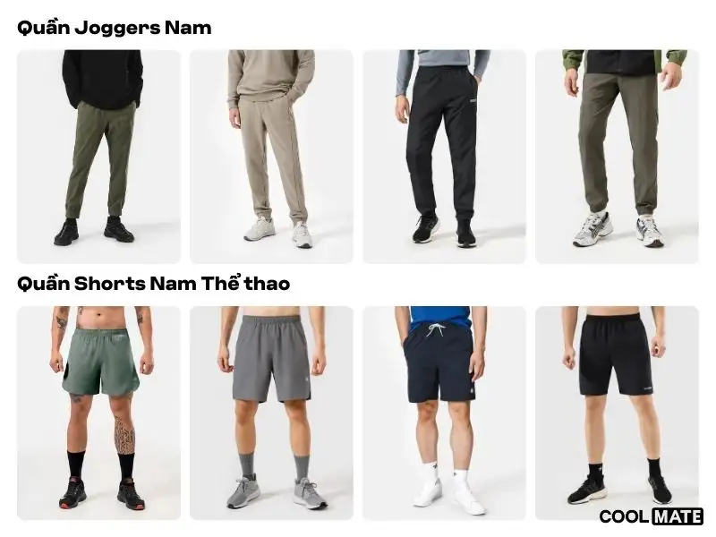 Các loại quần thể thao phổ biến tại Coolmate