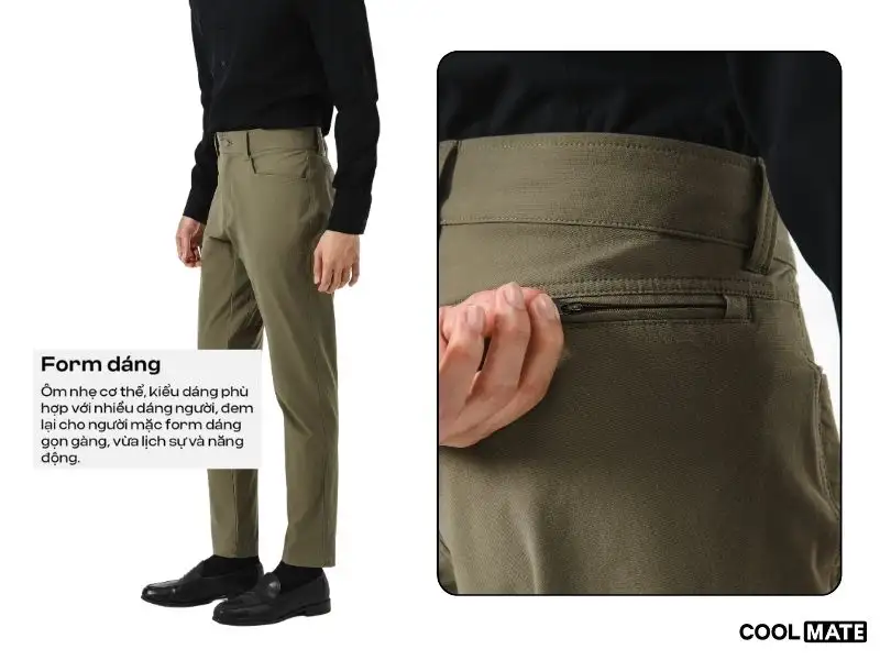 Form dáng Regular Fit và thiết kế tiện lợi của quần dài ECC Pants