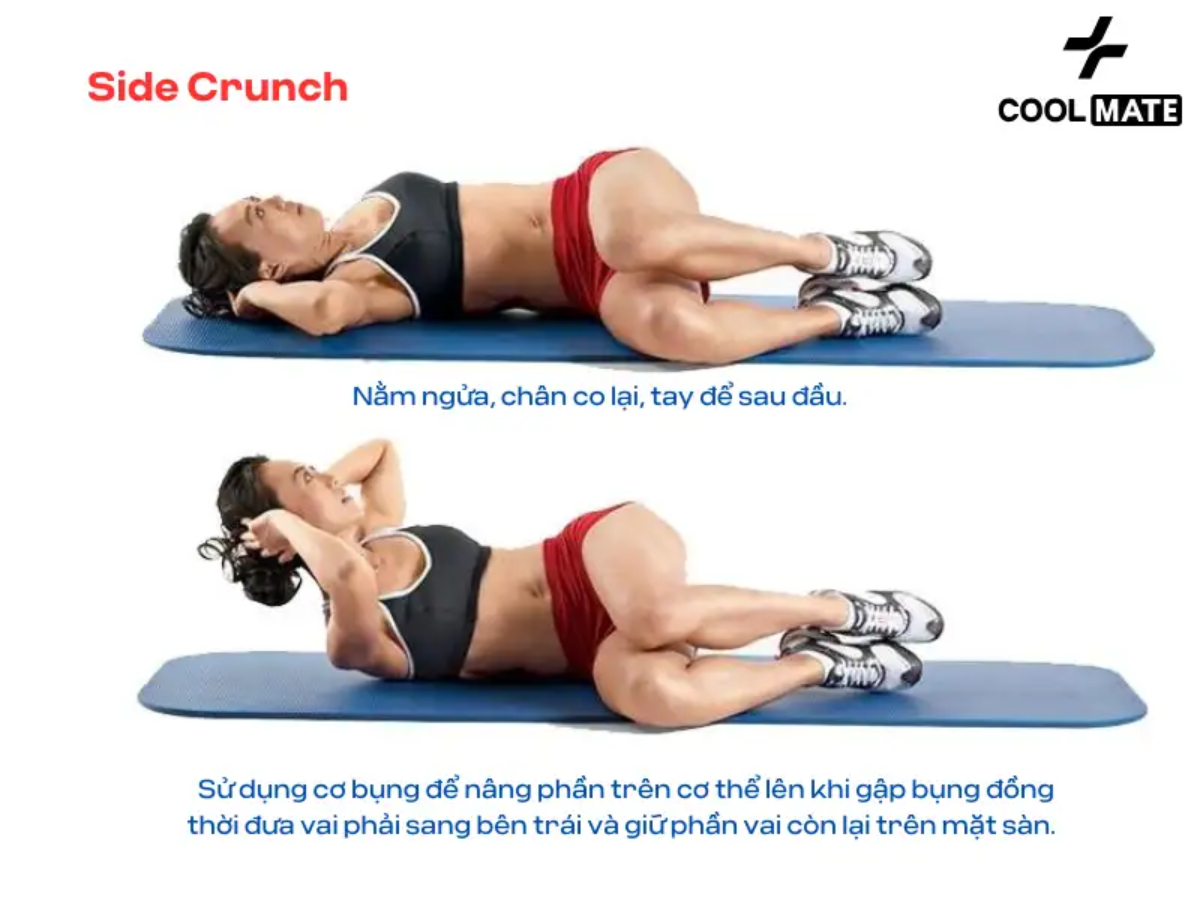 Thực hiện đều đặn Side Crunch giúp vòng eo thon gọn và cơ bụng khỏe mạnh