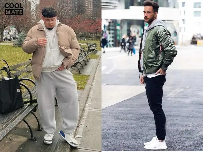 Phối áo hoodie cho người mập nam với Bomber Jacket