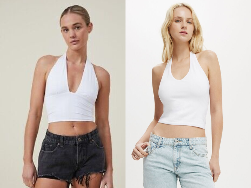 Halter Top mix với quần short quyến rũ