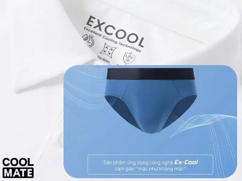 Dòng sản phẩm Excool của Coolmate: áo polo Excool và quần lót nam Excool