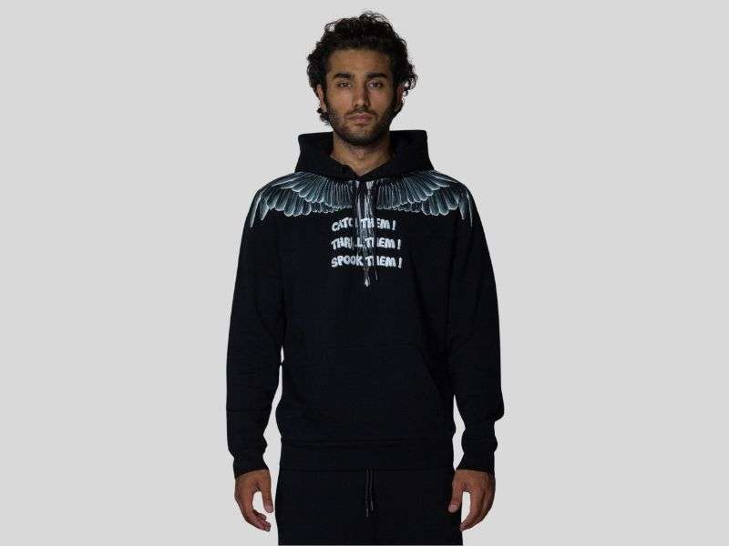 Áo hoodie Marcelo Burlon Catch Them Wings Black Hoodie