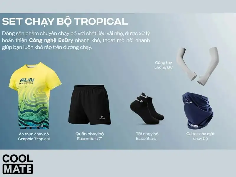 Set đồ nam chạy bộ Graphic Tropical