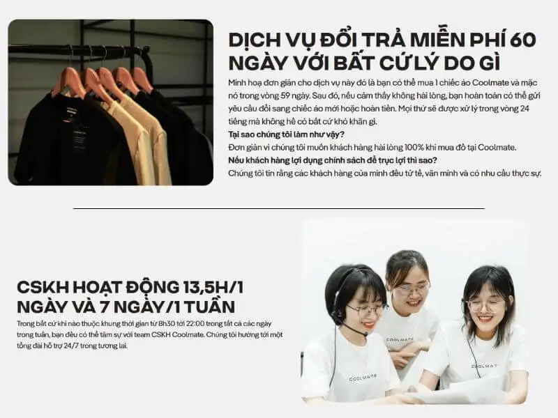 Những quyền lợi dành cho khách hàng tại Coolmate 