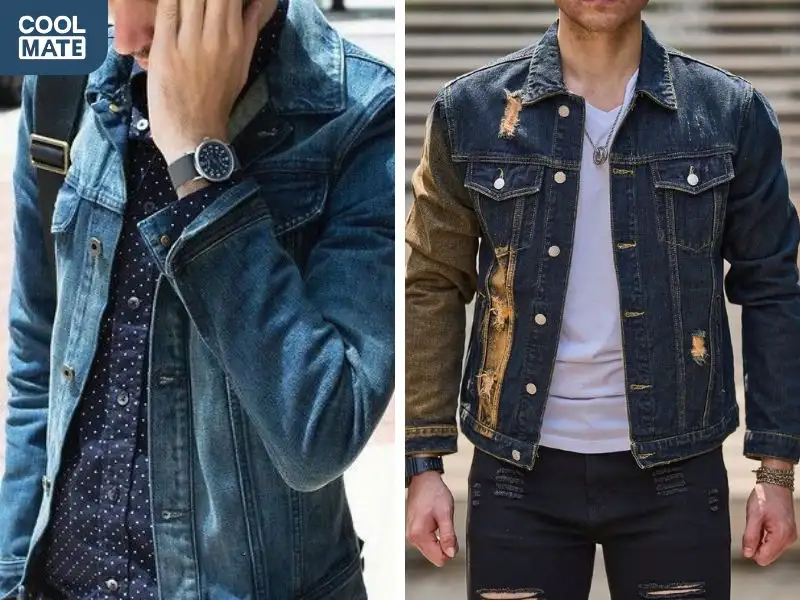 Đồng hồ đeo tay và áo khoác jeans nam