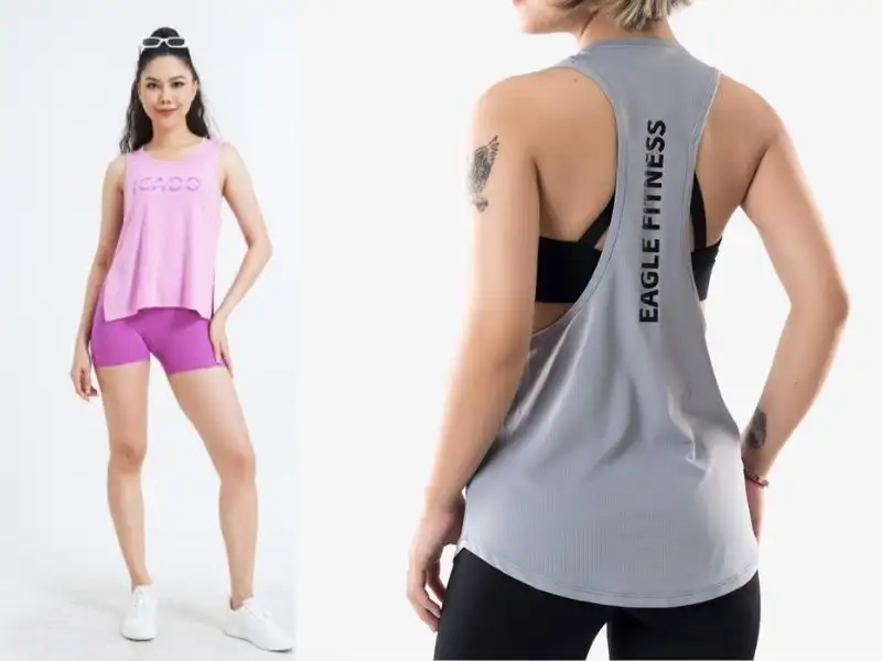 Tank top và quần short thích hợp với tất cả các bài tập gym cường độ cao