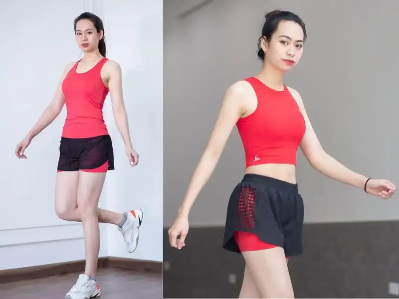 Áo ba lỗ mix quần short thích hợp với các bài tập tay và chân