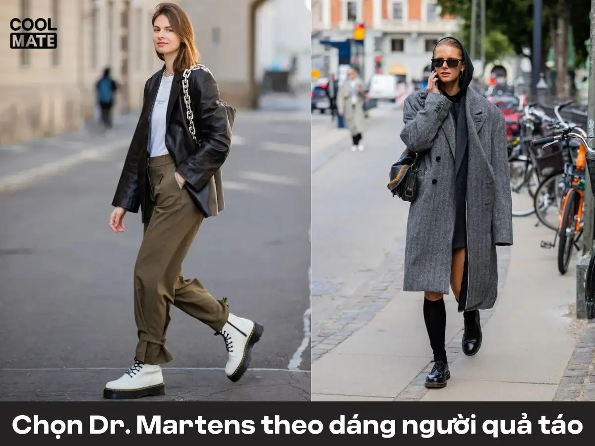 Dáng người quả táo sẽ phù hợp với những đôi Dr. Martens ôm chân