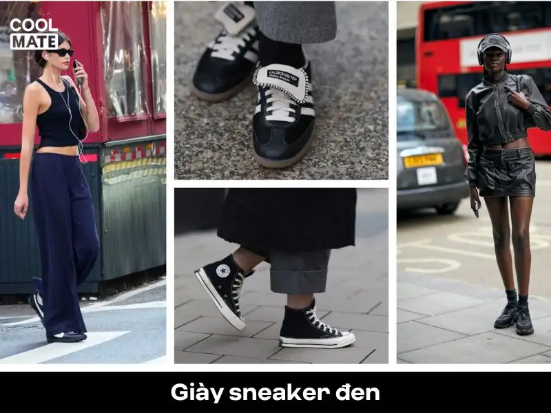 Giày sneaker đen là lựa chọn hoàn hảo cho những ai yêu thích sự tiện lợi và phong cách