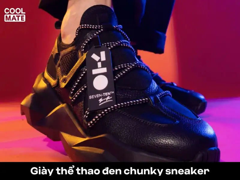 Giày thể thao đen chunky sneaker