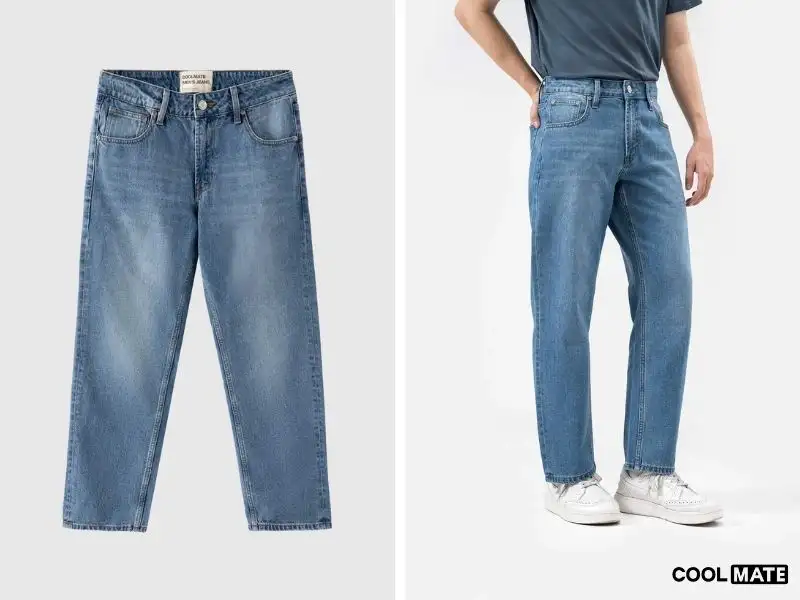 Quần Jeans nam Basics dáng Straight