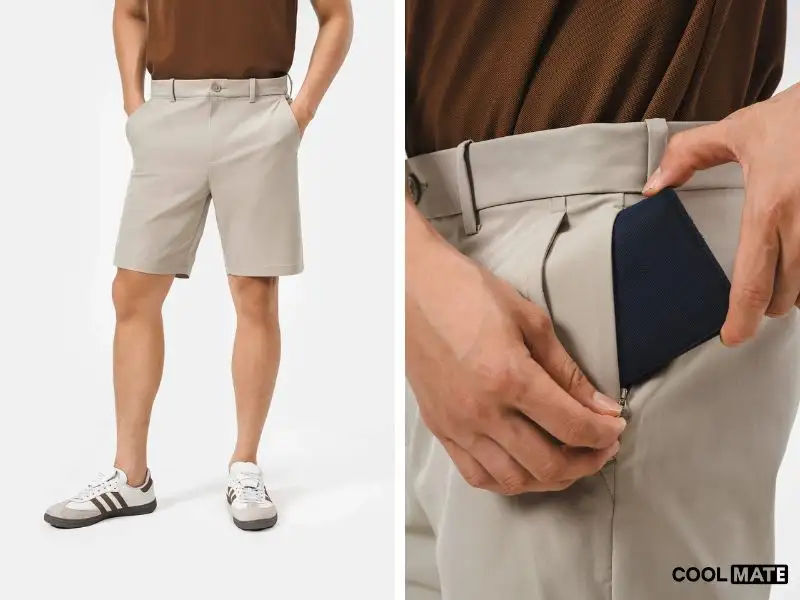 Quần Shorts nam Kaki Excool Coolmate