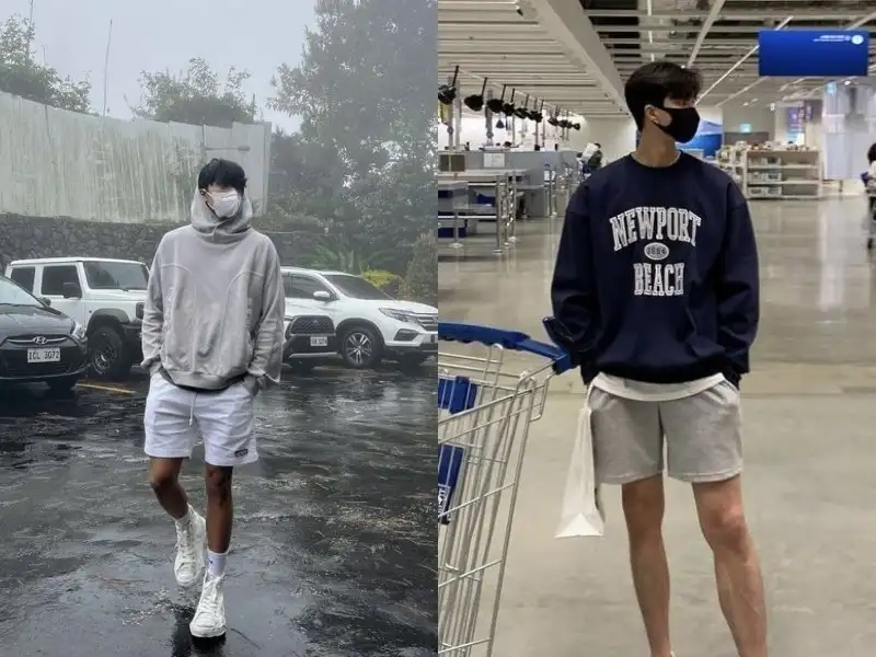 Đậm chất freestyle với kiểu phối đồ hoodie nam với quần short