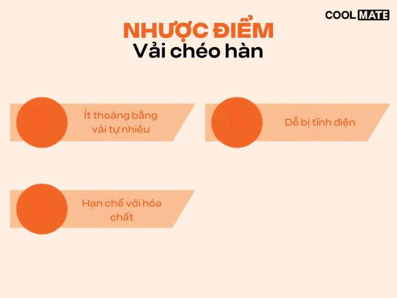 Nhược điểm của vải chéo hàn