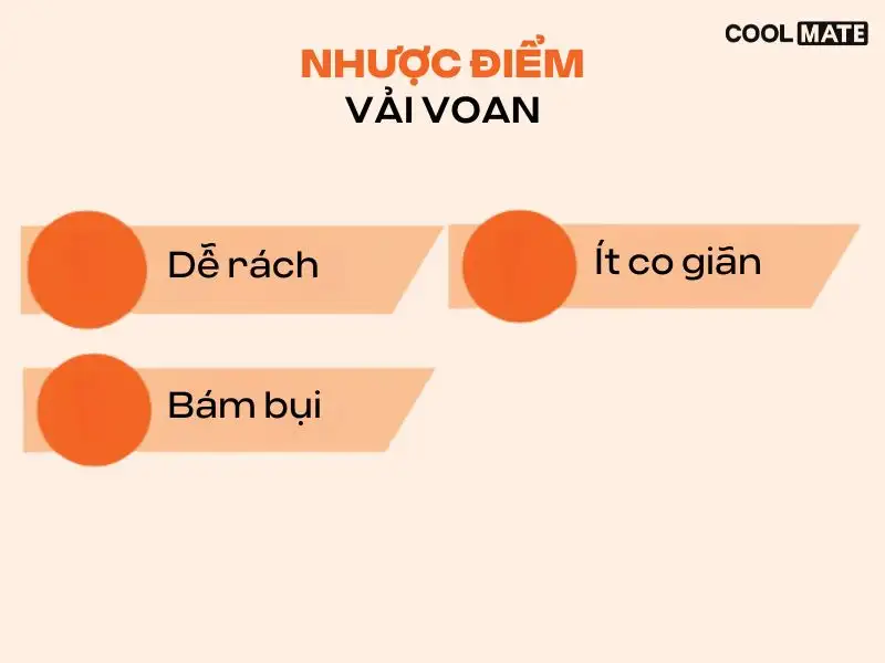 Nhược điểm của vải voan