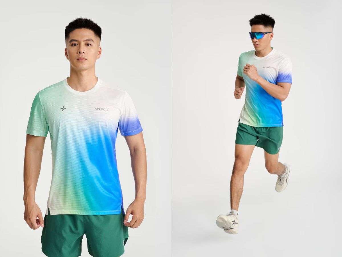 Áo thun chạy bộ nam Graphic Aurora Flow