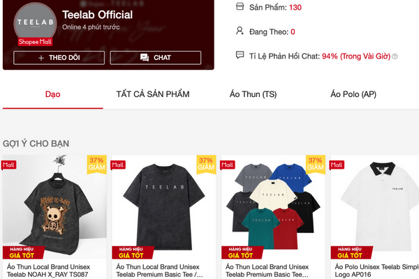 TeeLab Official là sho quần áo Local Brand ấn tượng